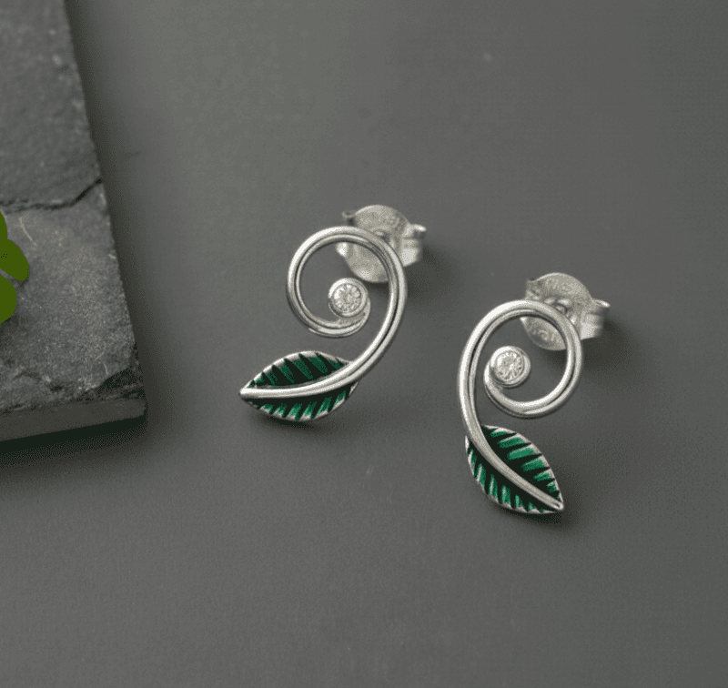 Leafline Silver Studs